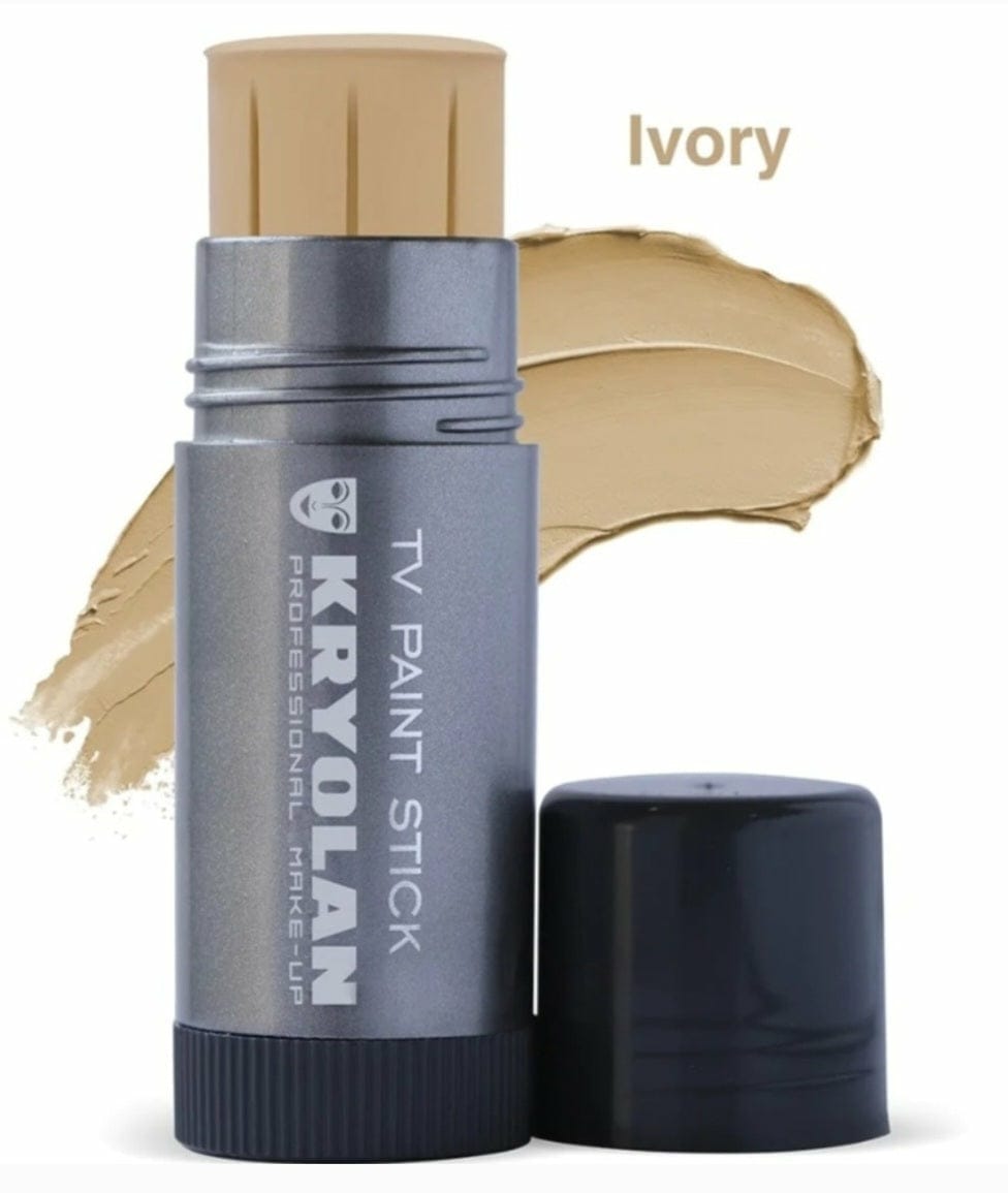 Kryolan TV Paint Stick Foundation — Full Coverage Professional Makeup | Shades: 1W, 2W, 3W, 4W, F1, FS-36, FS-38, FS-45  Lvory