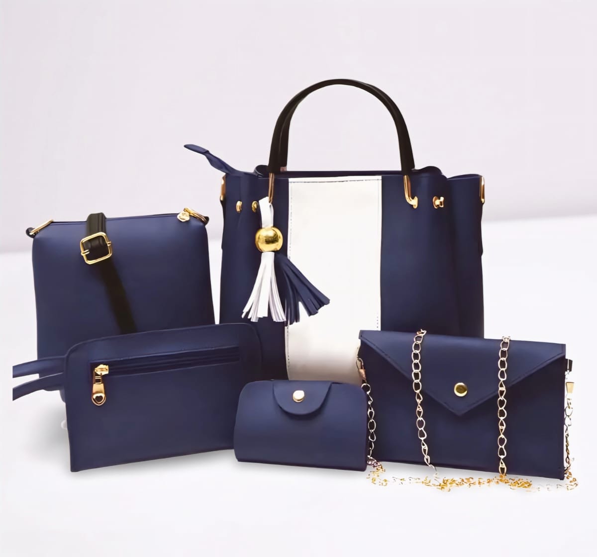 "Stylish 6-in-1 Handbag Collection for Women – Daily & Party Wear Bags"