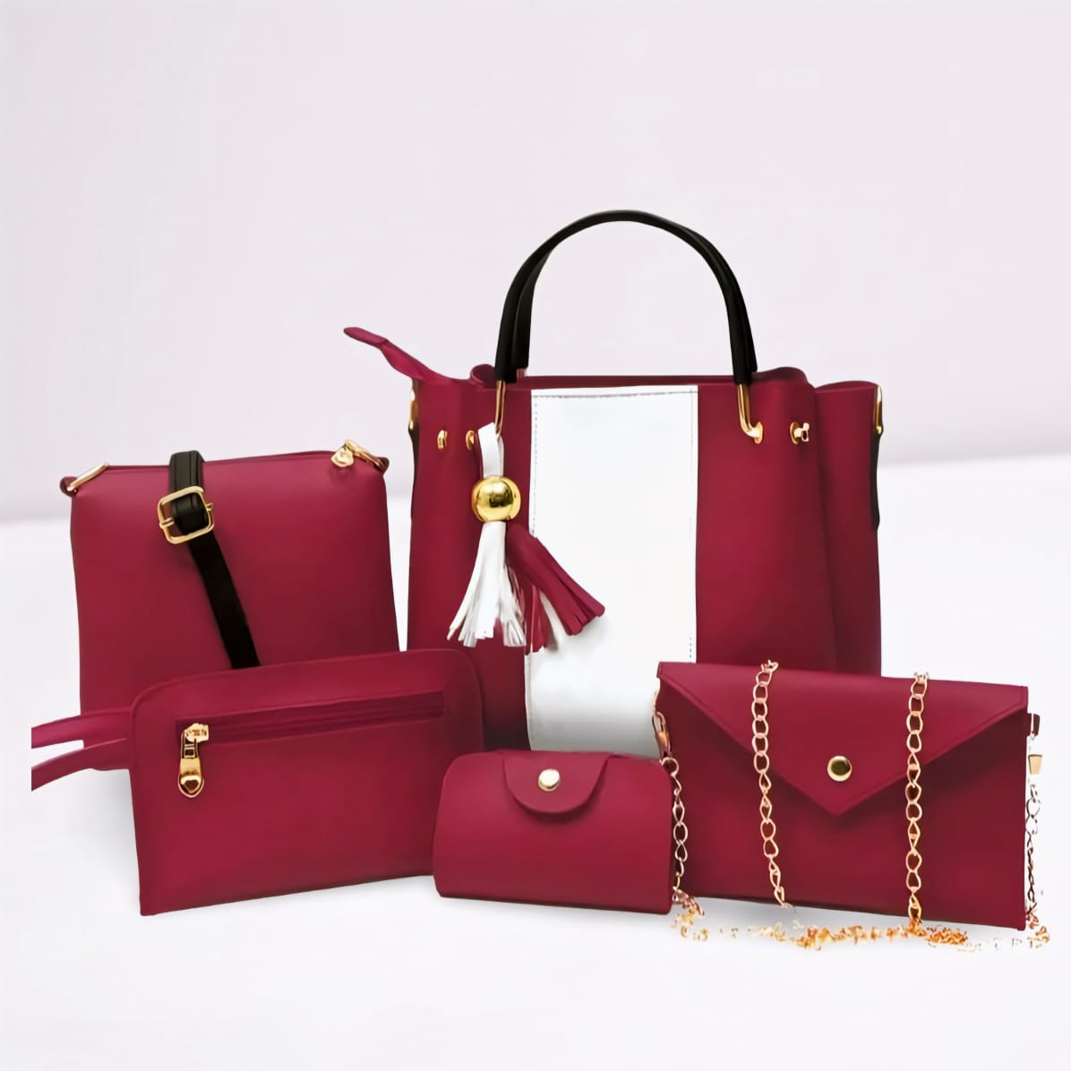 "Stylish 6-in-1 Handbag Collection for Women – Daily & Party Wear Bags"